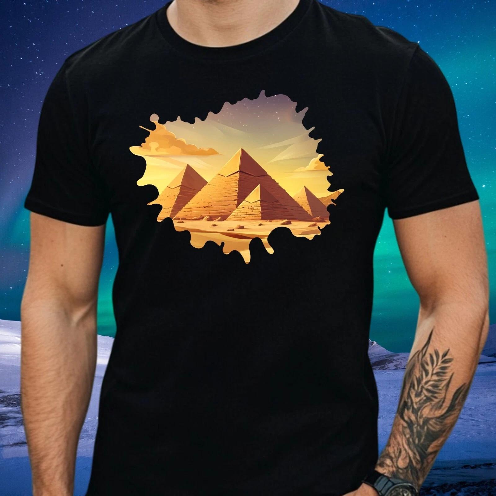 T-Shirt Herren Pyramiden Wüstenlandschaft Motiv Baumwolle Größe XS bis 5XL XXXL