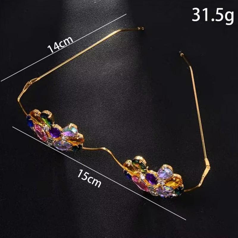 Colorful Caring Glasses Frame Personalized Design Rhinestone Internet Celebrity Blogger Photo Accessories Female