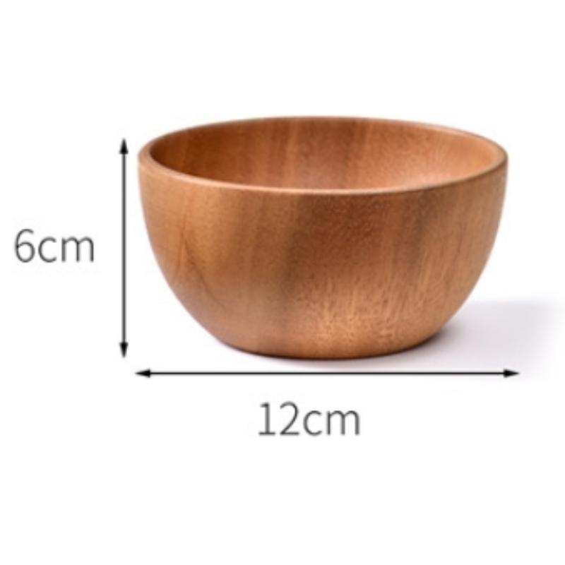 Acacia Wood Original Wood Grain Salad Bowl Wooden Creative Simple Rice Bowl Environmentally Friendly Circular Wooden Bowl