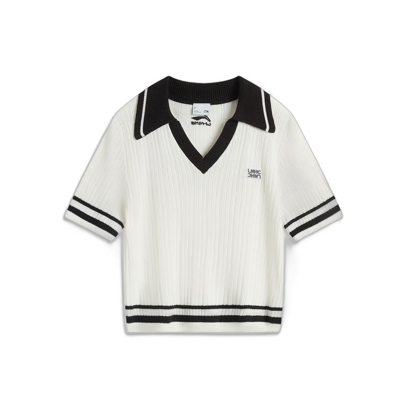 Li-Ning Women s Slim Fit Woven Polo Top AMBV302 S