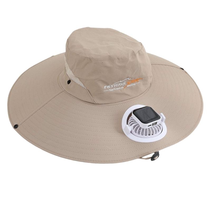Adjustable Solar Charged Ventilation Cap With Large Brims Rechargeable Solar Fan Hat For Hiking Fishing Gardening
