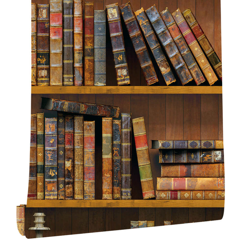 

HDHome Книжная полка Обои Самоклеящиеся Под дерево Предварительно наклеенные Винтажные Самоклеящиеся Водонепроницаемые Обои в рулоне для домашнего декора 1mx45cm