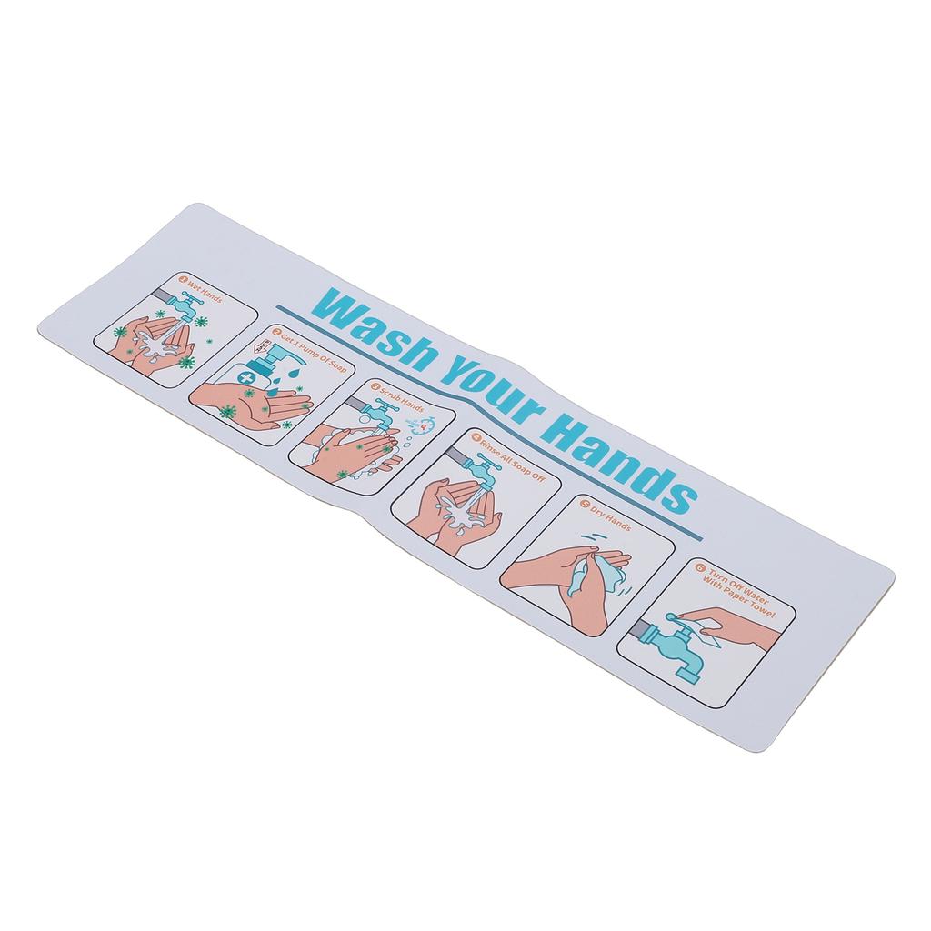 Hand Washing Instruction Sign Poster Water Proof Self Adhesive Hand Washing for School Restaurant
