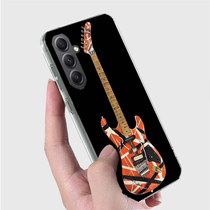 Eddie Van Halen Graphic Guitar Phone Case for Samsung A16 A26 A36 A56 A17 A37 A57 A07 A06 A02S A03 A04S A05S Galaxy Note 20 10 A