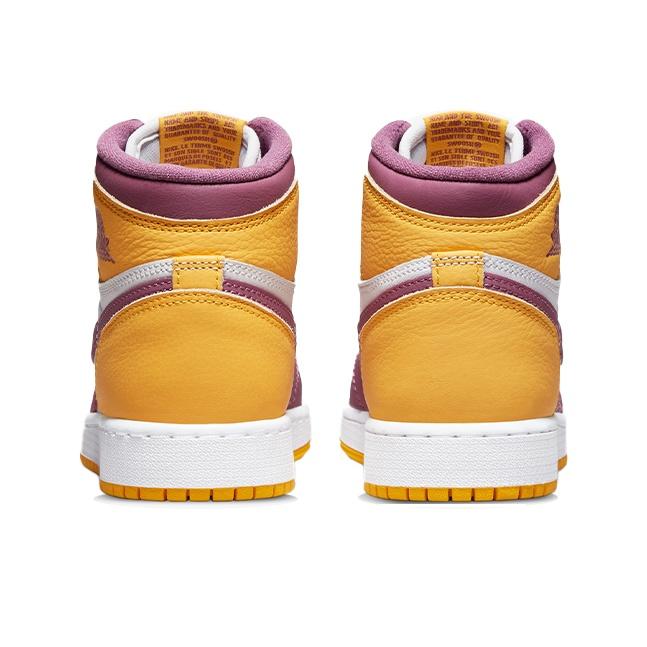 Air Jordan 1 Retro High OG GS Brotherhood Kids Sneakers Gold University-Gold Light-Bordeaux 575441-706