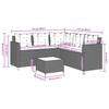 L shaped garden sofa set with table and cushions gray poly rattan