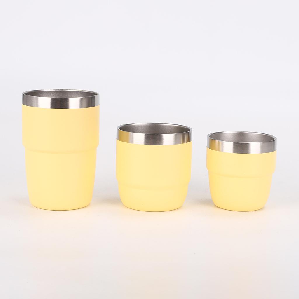 2PC 6/8oz Stainless Steel Thermos Cup Multi-color Portable Ice Cup Mini Double-layer Insulated Coffee mug With Lid water bottle