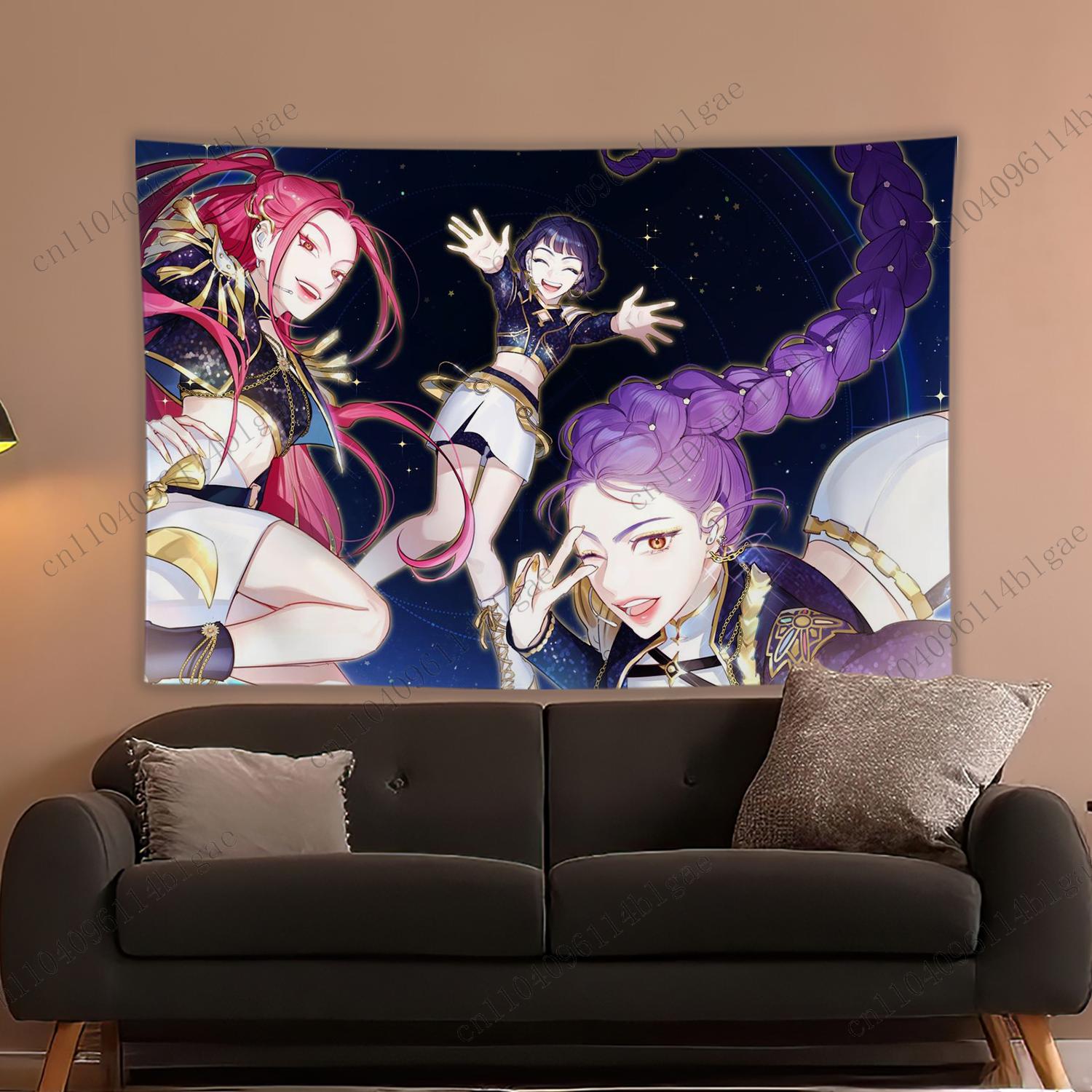 

Colorful Anime Trio Wall Tapestry Anime inspired Heroines Wall Hanging Unique Bedroom Decoration Stunning Room Decoration 74x94cm(29x37in)