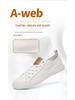 Men's Genuine Leather Low-Top White Sneakers - Breathable Casual Spring/Summer Shoes