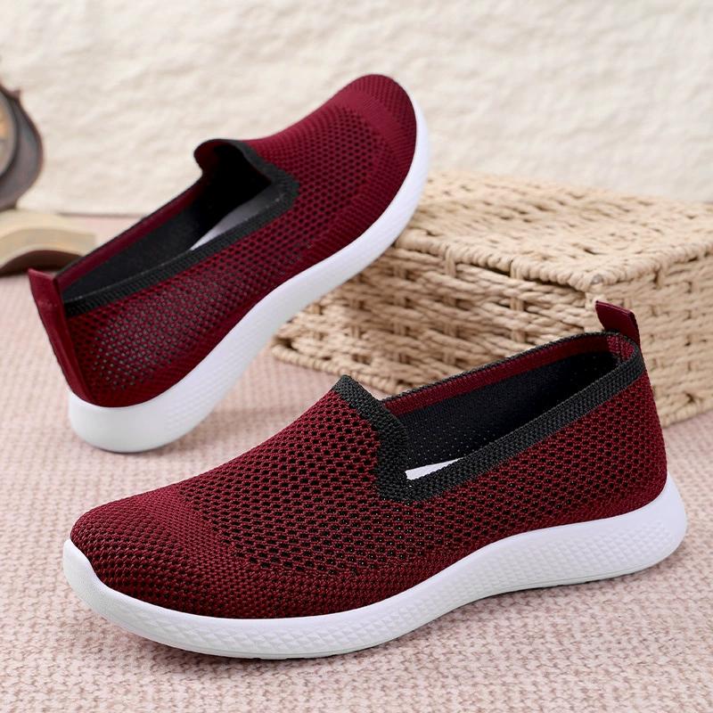 Fashion Spring Mesh Breathable Hollow Women's Shoes 2025 Fashion Slip on Flats Soft Soled Women's Casual Loafers Comfortable Sneakers
