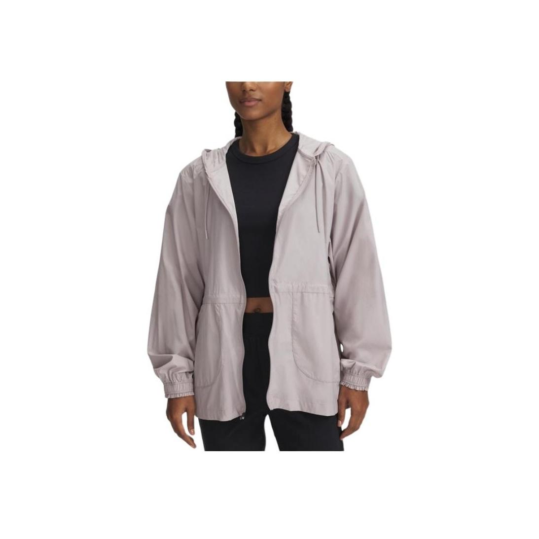

Under Armour Training Cinch Dry Lightweight Hooded Jacket Women Dawn-Gray Pink 1389502-009 M