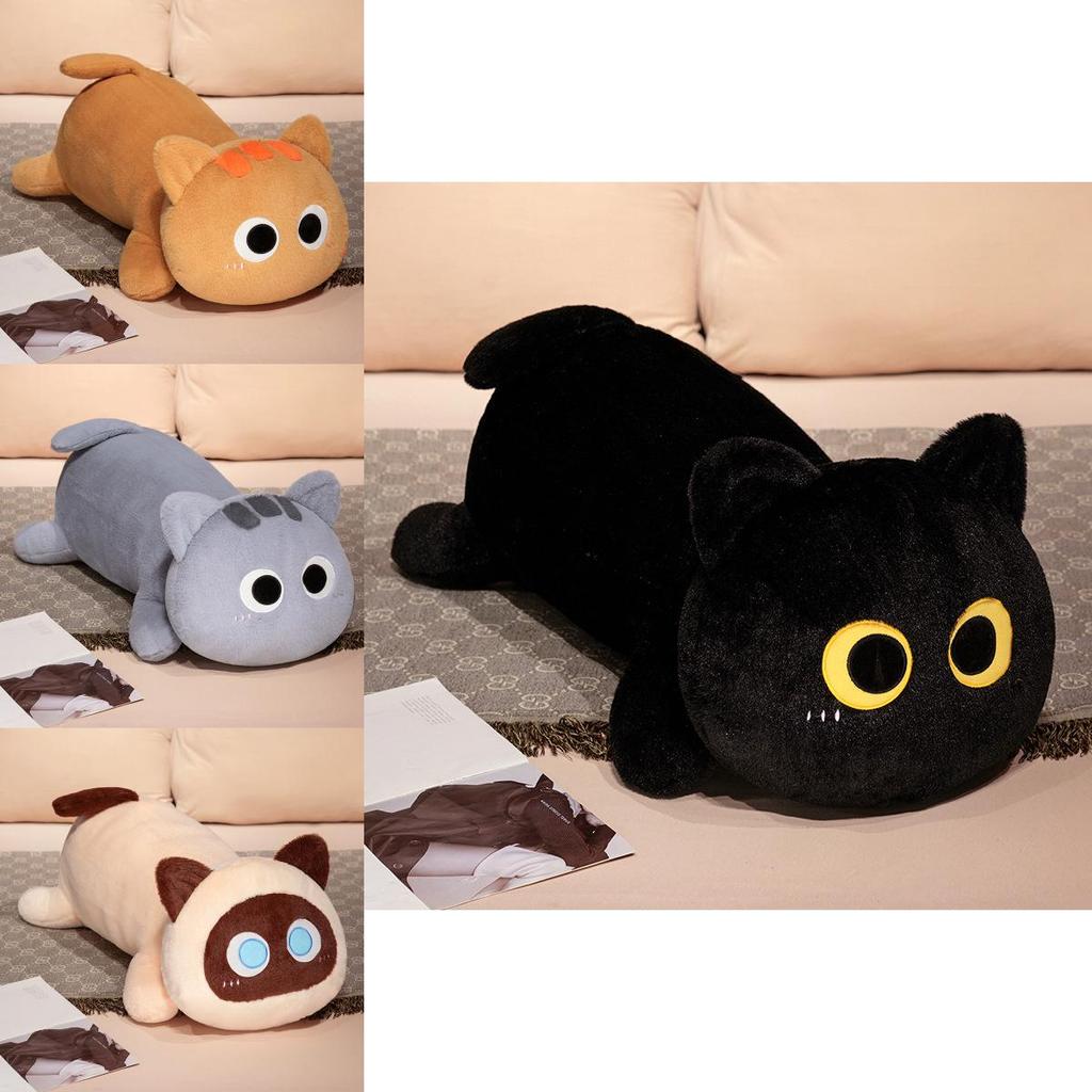 Siamese Cat Plush Pillow Long Body Soft Toy For Dorm Room Comfort And Nap Support
