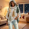 Women's Fashion Christmas Print Hooded Pullover Top, 3/4 Sleeve Casual Tunic