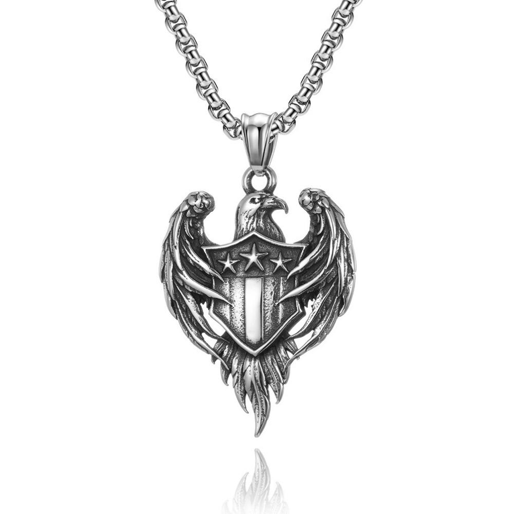 Double Sword Pirate Titanium Steel Pendant Vintage Halloween Skull Ghost Head Anchor Stainless Steel Necklace