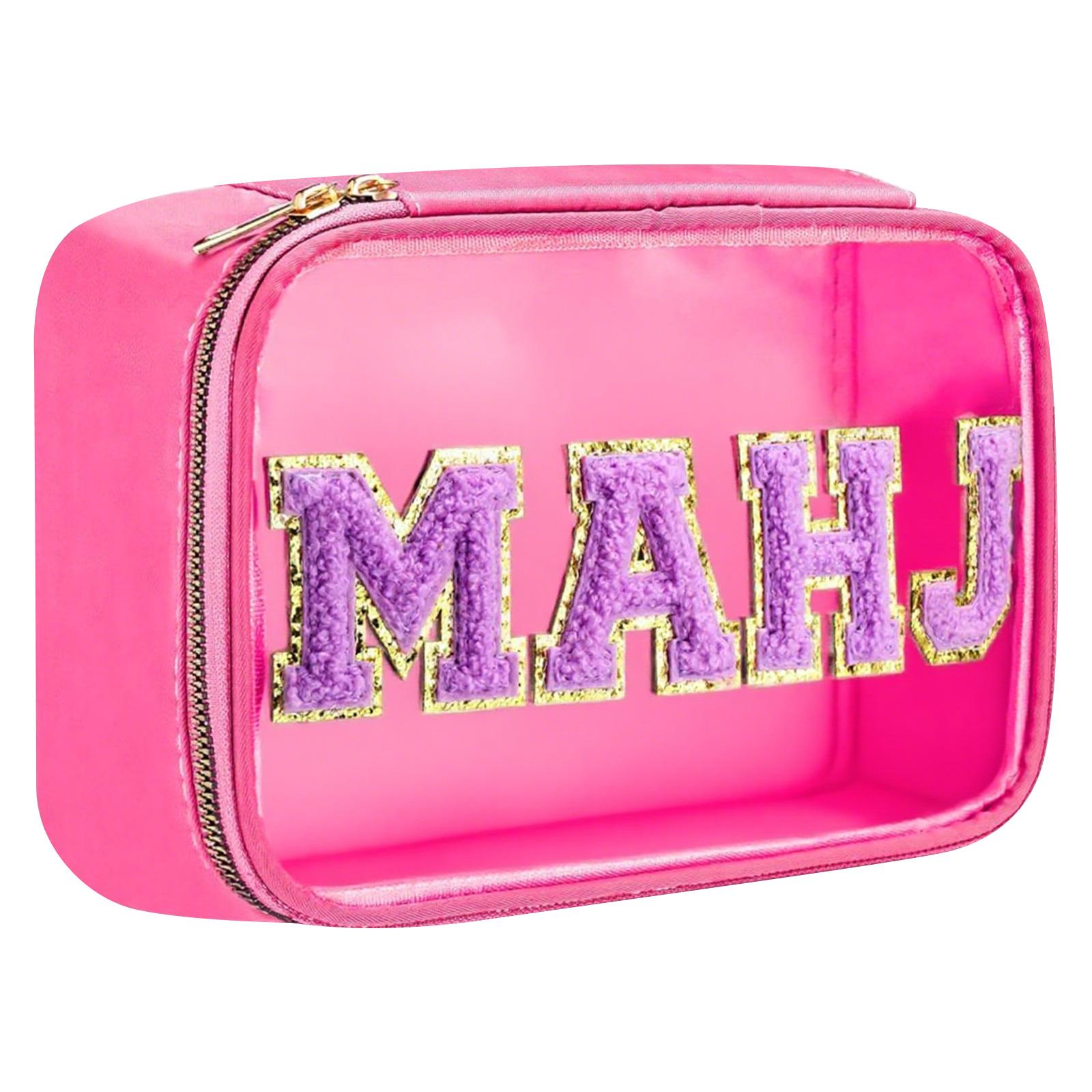 Empty Mahjong Card Bag American PVC Transparent Mahjong Box Zipper Storage Card Holder Bag Is Suitable For Game Lovers Gift Travel Box One Size