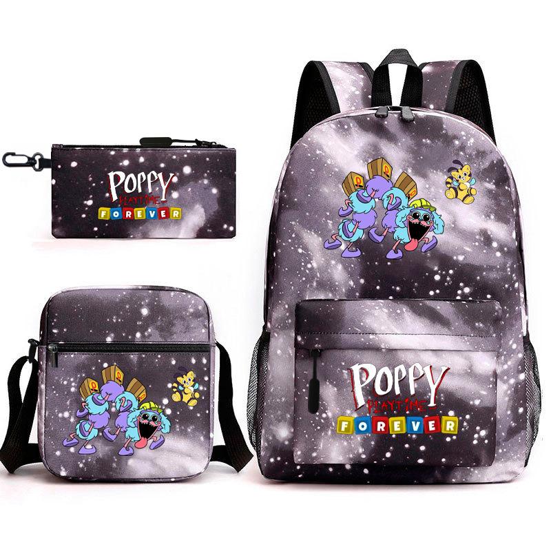 Poppy's Game Time Starry Sky Elementary School Bag Nightmare Animal Large Capacity Backpack Three-piece Set
