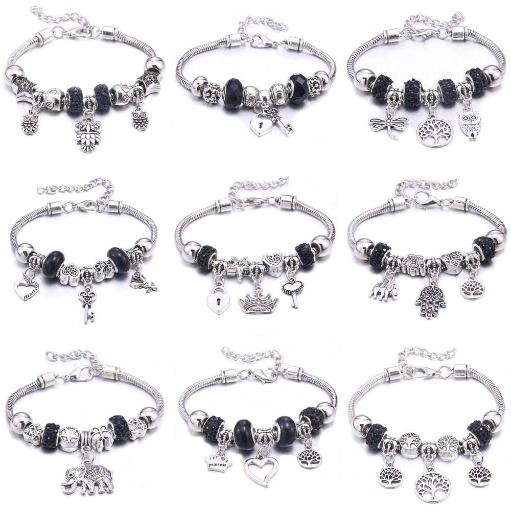 Bangles Jewelry White Butterfly Crown Beads Bracelets Brands Bracelets Fit Women Girl Gift