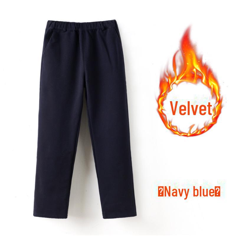 Warm Winter Khaki School Uniform Pants for Boys & Girls - Navy Blue