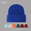 Hat Women's Autumn and Winter Fashion Solid Color Loose Knitted Hat Men's Thickened Woolen Hat Winter Warm Ear Protection Cold Hat