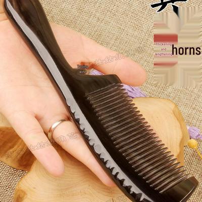 Authentischer Anti-Haarausfall-Kamm - Antistatisch, Natürlich, Verdickt, Vergrößert, Massage-Hornkamm für langes Haar bei Frauen