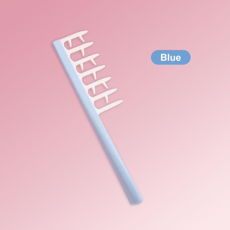 

Hair Styling Curly Fluffy Brush Comb Salon Scalp Massage Z Shape Combing Brush Smoothing Heatless Curl Combs Barber Style Tools синий
