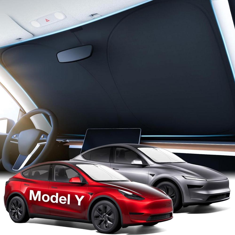 Sunshades For Tesla Model 3 Sunroof Highland 2026 Model Y 2020-26 Ice Cloth Buckle Sun Pare Glass Front Rear Skylight Accessory
