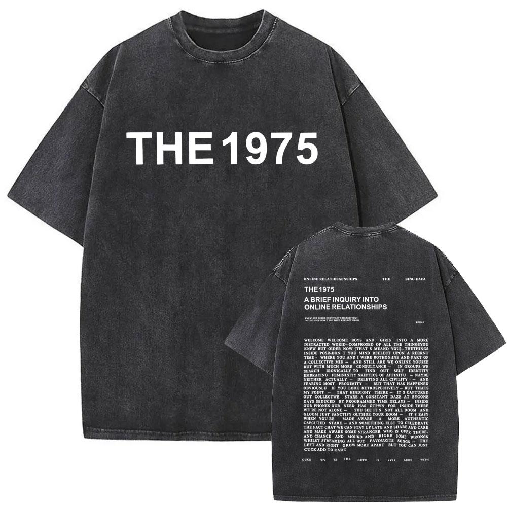 Gewaschenes Vintage The about You Grafik-T-Shirt Lustig sein in einer Fremdsprache T-Shirts Herren Retro Alternative Rock T-Shirts