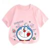 Fashion Summer Cartoon Short Sleeve T Shirt for Kids Comfortable Anime Casual Clothes Boys Girls Children Doraemon Robotic Cat