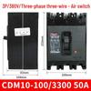 DELIXI CDM10-100/3300 Three-Phase Circuit Breaker, 100A 80A 60A, 3P Air Switch