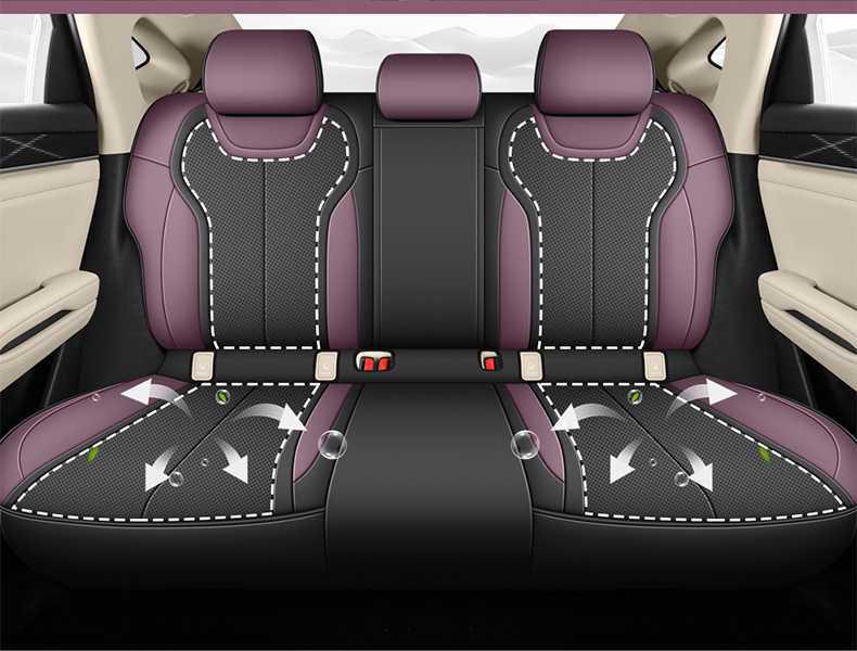 Oddychające, zakrywające całe siedzenie pokrowce na foteliki samochodowe do BYD Qin L, odpowiednie na wszystkie pory roku. Poduszka Qin L D-MI.