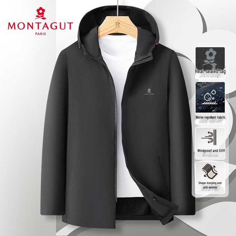 

MONTAGUT Men s Hooded Water-Repellent Casual Jacket L (50)