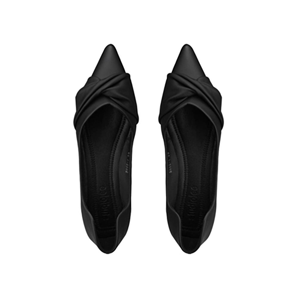 Grape Mom Studiolee Summer Temperament Versatile Simple Kink Face Pointed Head Shallow Mouth Flat Bottom Commuter Single Shoes Women