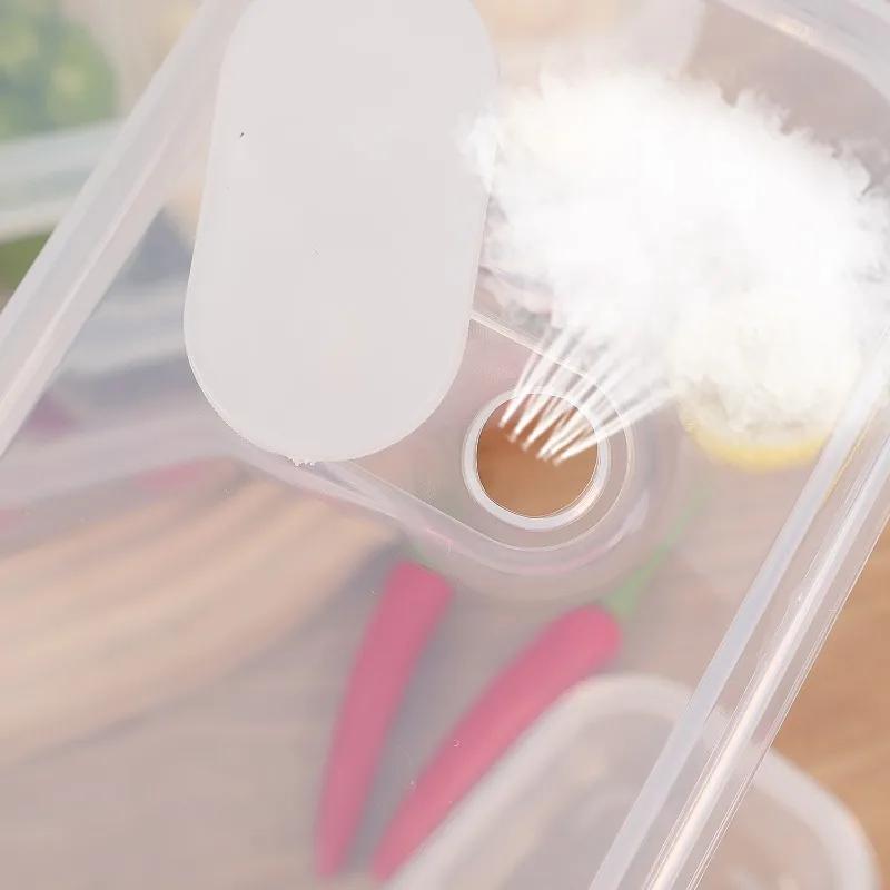 Refrigerator Freezing Organizer Square Storage Box Reusable Food Container Fruit Vegetables Storage Box Kitchen Storage Supplies