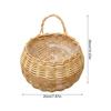 Wicker Wall Hanging Flower Basket Planter Rack Hand-made Natural Style For Home Garden Decoration
