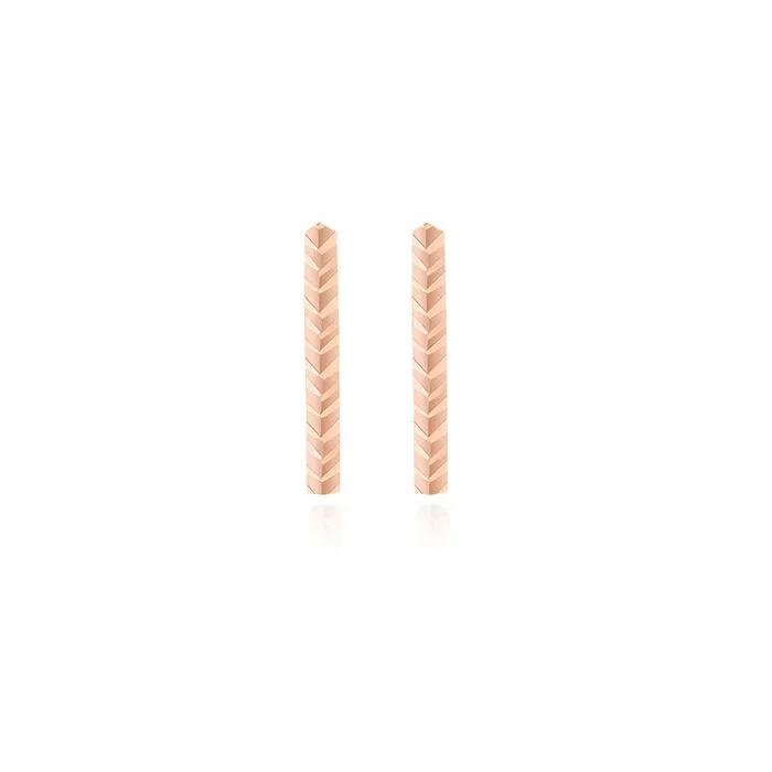 14K Pink Gold Wavelet Loop Pattern Earrings TETK4P02729M