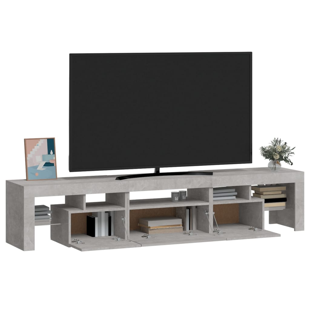TV Cabinet with LED Lights Concrete Grey 200 X 36.5 X 40 Cm
