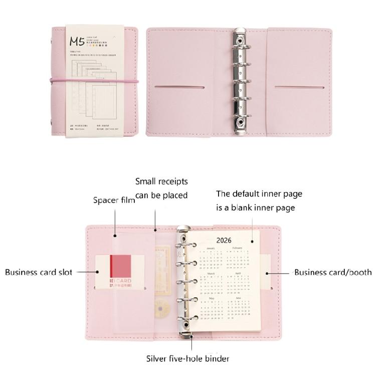 Refillable 5 Rings Binder Notebook with Refill Paper 5 Holes Leather Binder Covers Leather Binder Journal for Travel