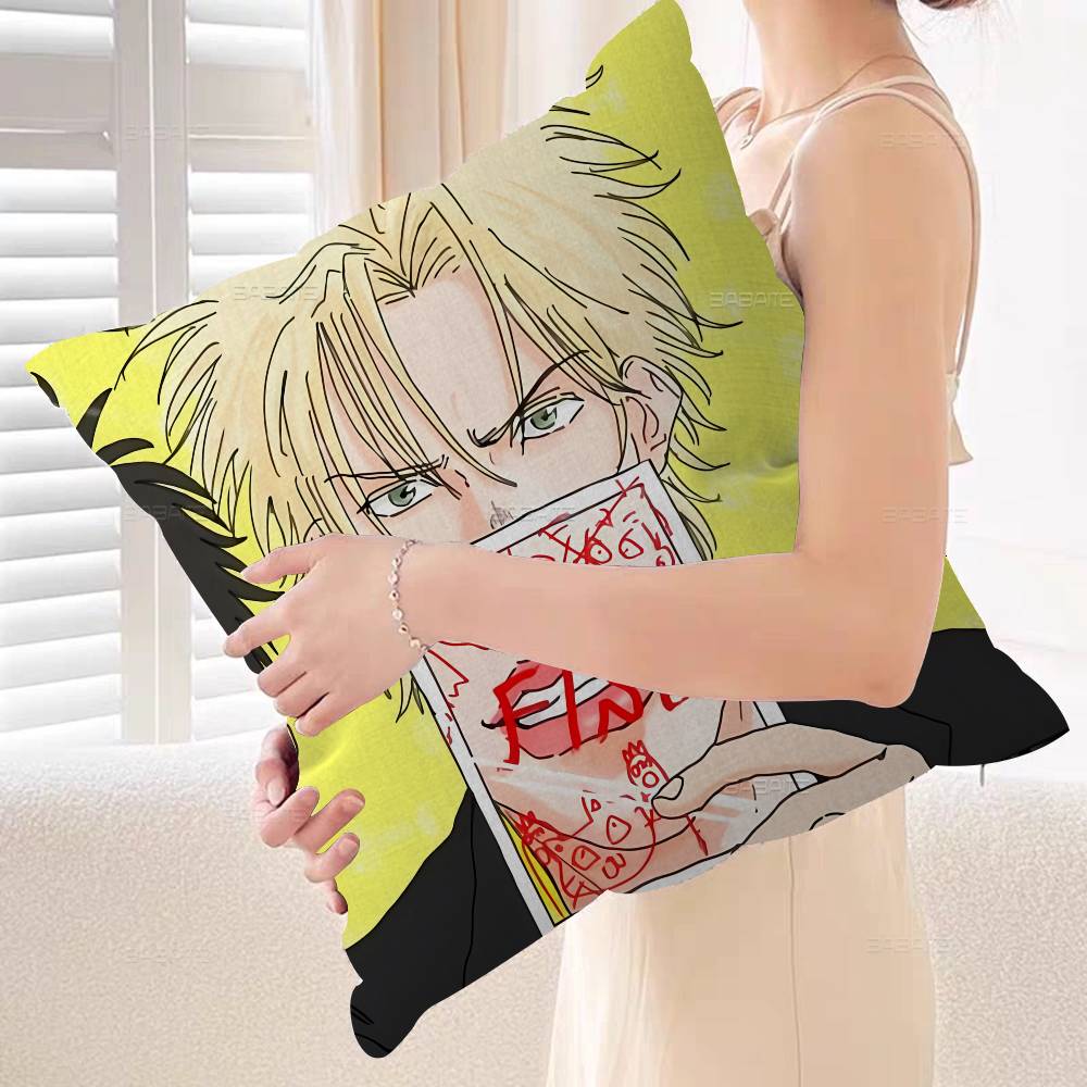 Banana Fish Pillow Cover for Bedroom Room and Living Room Sofa Decorative Cushion Cover