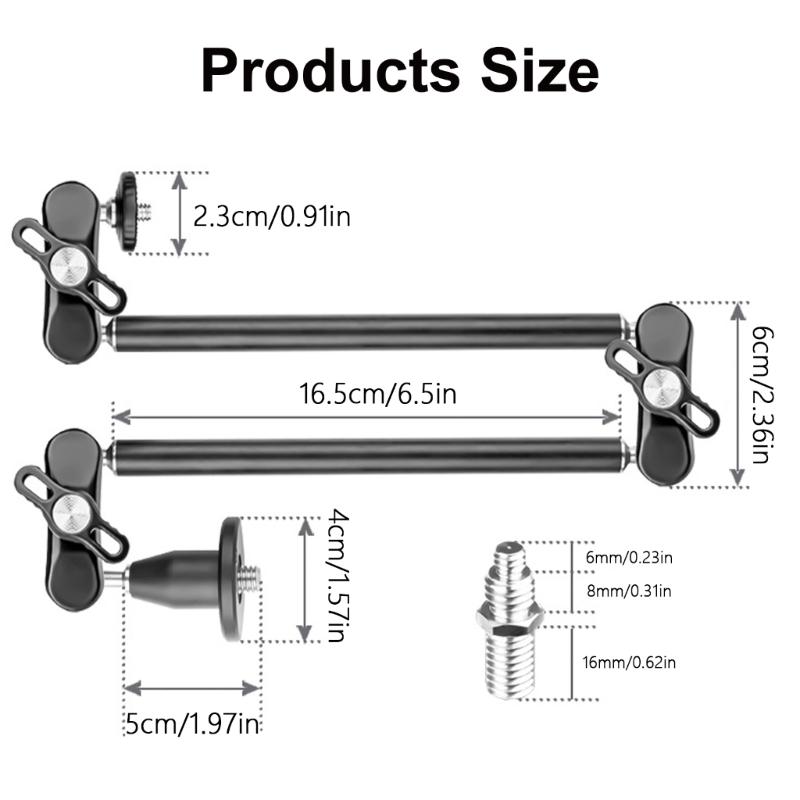 Aluminum Alloy Magics Arm Support Brackets with Secure Locking, Unshakable Stability with 1/4 3/8 Screw for Use