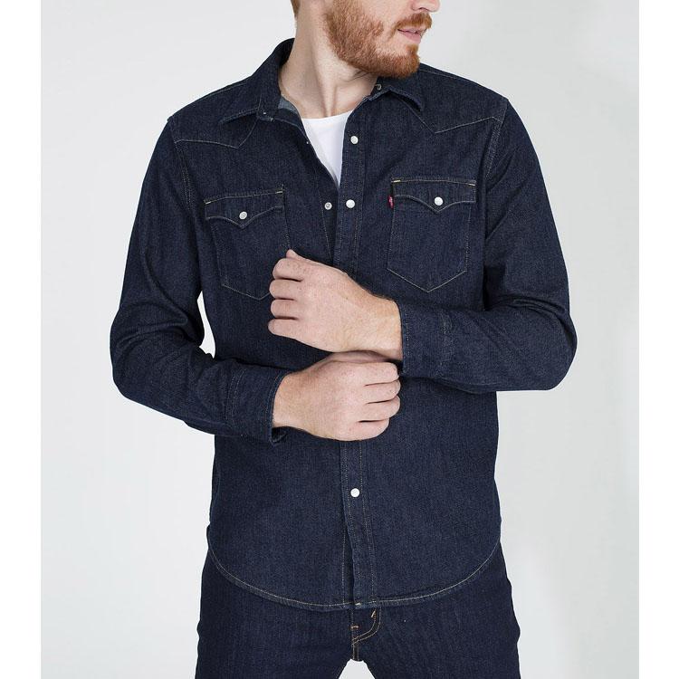 Levis Casual Čistá Bavlna Denim Košile s Dlouhým Rukávem Pánské košile Modrá 85745-0002