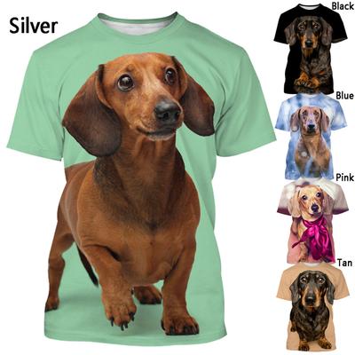 Dachshund T-Shirt Ανδρική Μόδα τρισδιάστατη εκτύπωση με κοντό μανίκι καλοκαιρινό καθημερινό μπλουζάκι σκύλου Top trendy ανδρικό