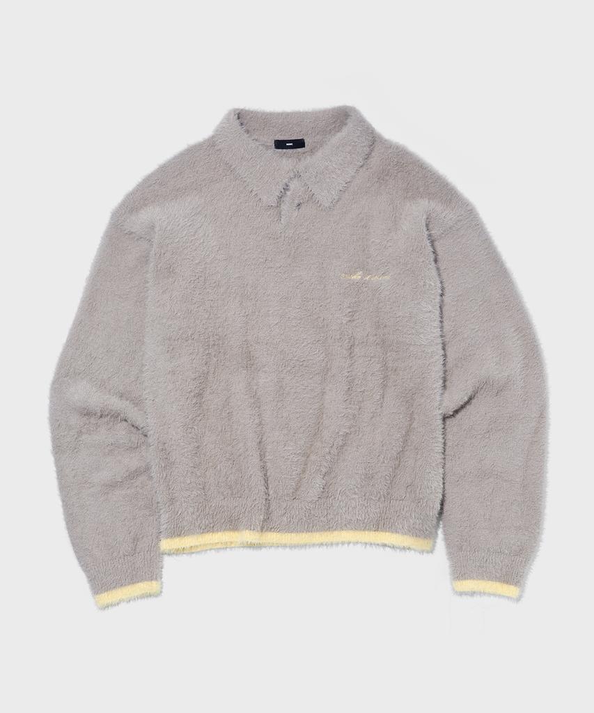WMC Hairy Collar Knit_Neutral Grey