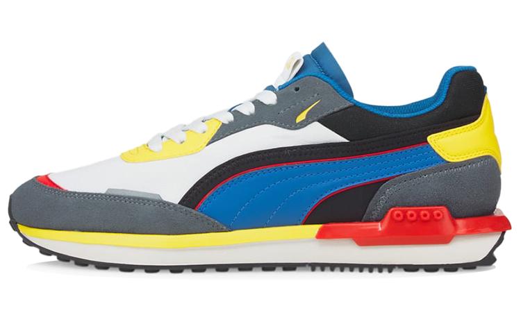 PUMA City Rider White Blue Yellow Red 382044-13 36