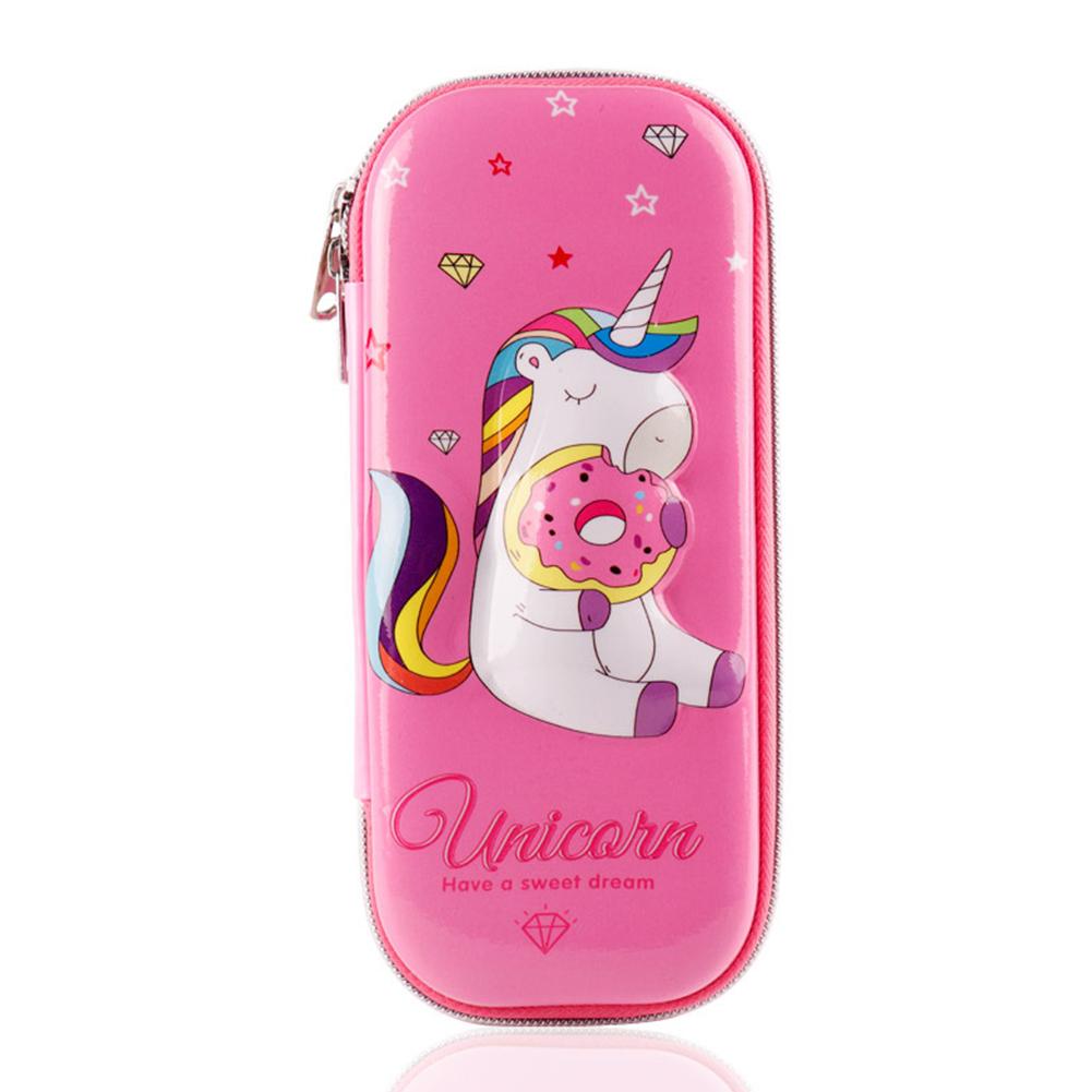 Cute Cartoon Single Corn Horse Pencil Case Pen Holder Box Stationery Storage