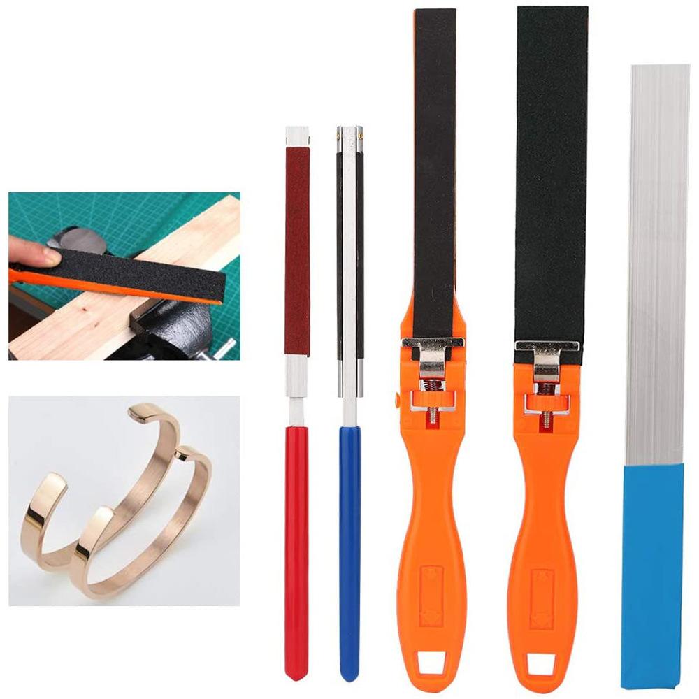 Sandpaper Rod Aluminum Sandpaper Ruler Plate  Plastic Sandpaper Clip Roll Rod Metalworking