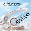 Portable Personal Neck Cooling Rechargeable Bladeless Fan - Hands Free 3 Speed 4000 mAh Battery USB Operated Wearable Headphone Design