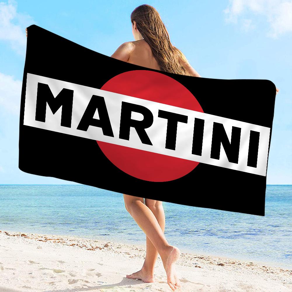Martini Logo Aufgedrucktes Handtuch Mikrofaser Strandtuch Saugfähig Schnelltrocknend Weich Yoga Schwimmen Resort Bergsteigen Handtuch