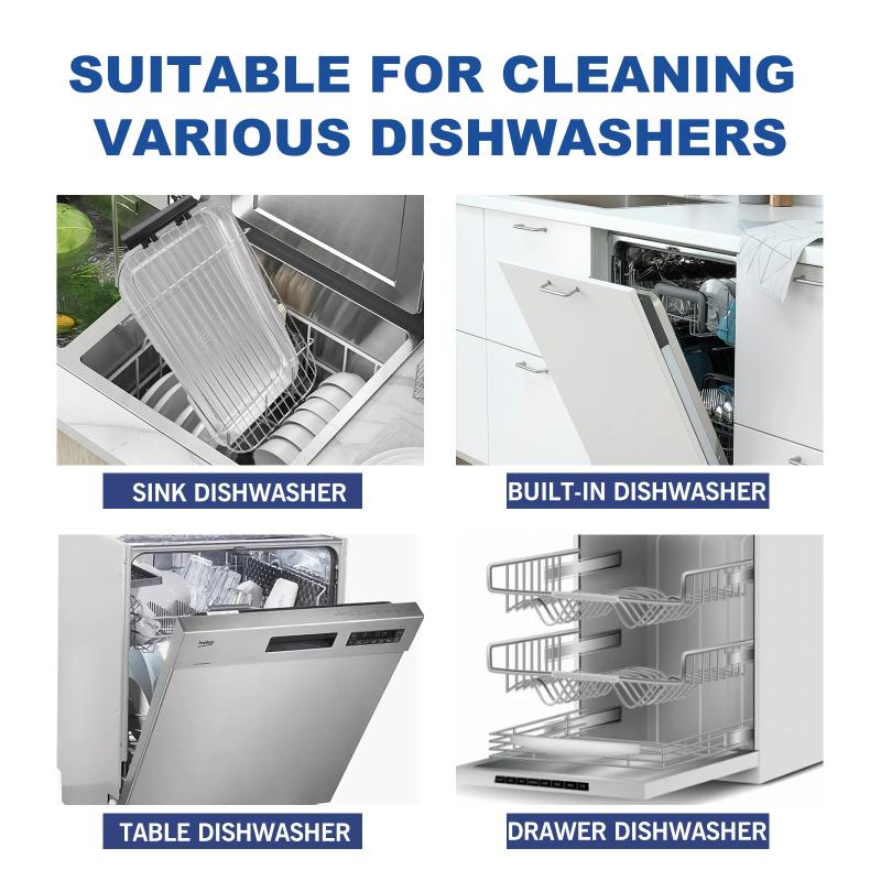 Dishwasher Cleaning Tablets 20pcs Effective Oil and Scale Dissolving for Family Kitchen Use