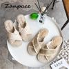 Flat-bottomed Hemp Slippers Women Summer  Korean Version of The Woven Tassel Sandals Outside Shoes Woman Bling Flip Flops