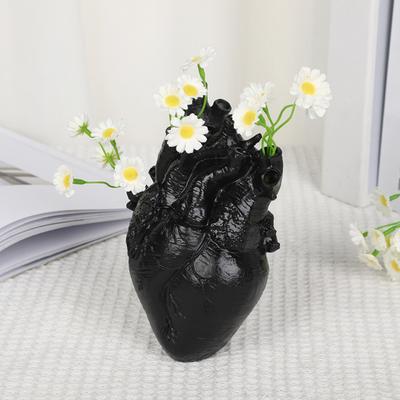 Yousheng Heart Flower Vase Human Heart Organ Shape Resin Vase Tabletop Decor Flower Holder for Home Office Desk Living Room